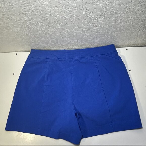 Blue Shorts Button Accents Size Petite L - Picture 4 of 6